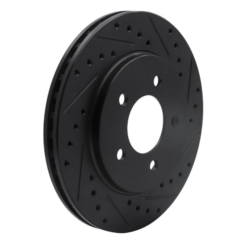 Chrysler Grand Voyager Brake Rotor (1) - Front Right - R1 Concepts - Drilled & Slotted - Black - `91-`02